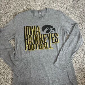 Iowa Hawkeyes Football Gray Long Sleeve Tee